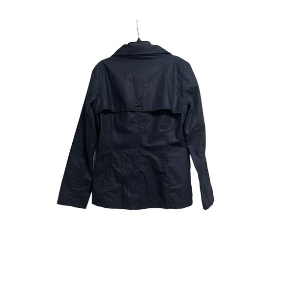 H&M Women’s Windbreaker Jacket Navy Blue Long Sleeve Button Up Size US 6 BD8 - Picture 2 of 7